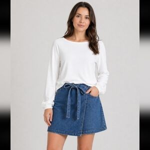 GAP Jean Wrap Belted Skirt No Pockets 2
